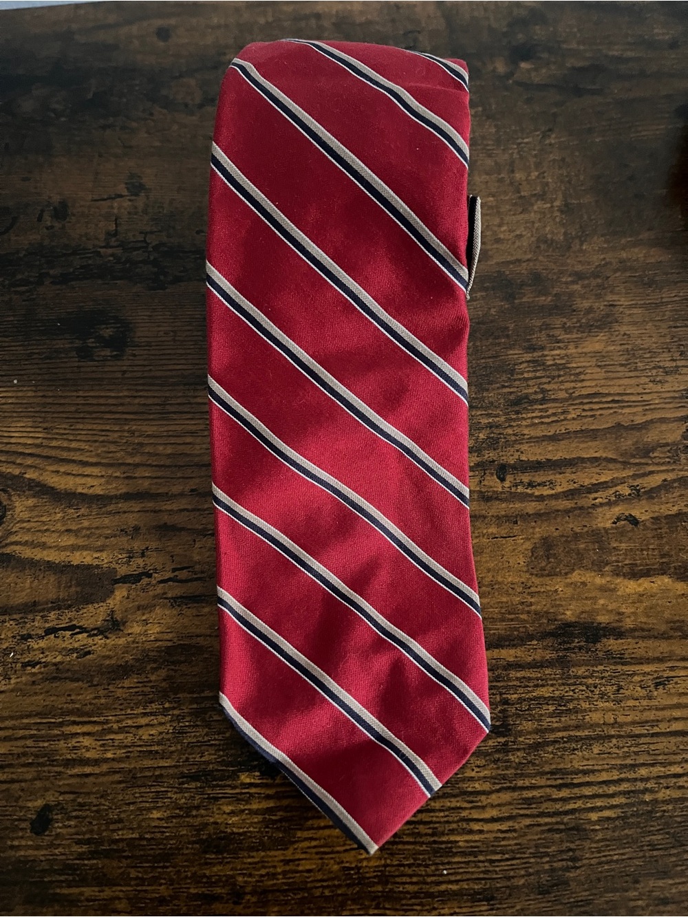 Men's Red Diagonal Stripe Tie - Refined Formal Accent